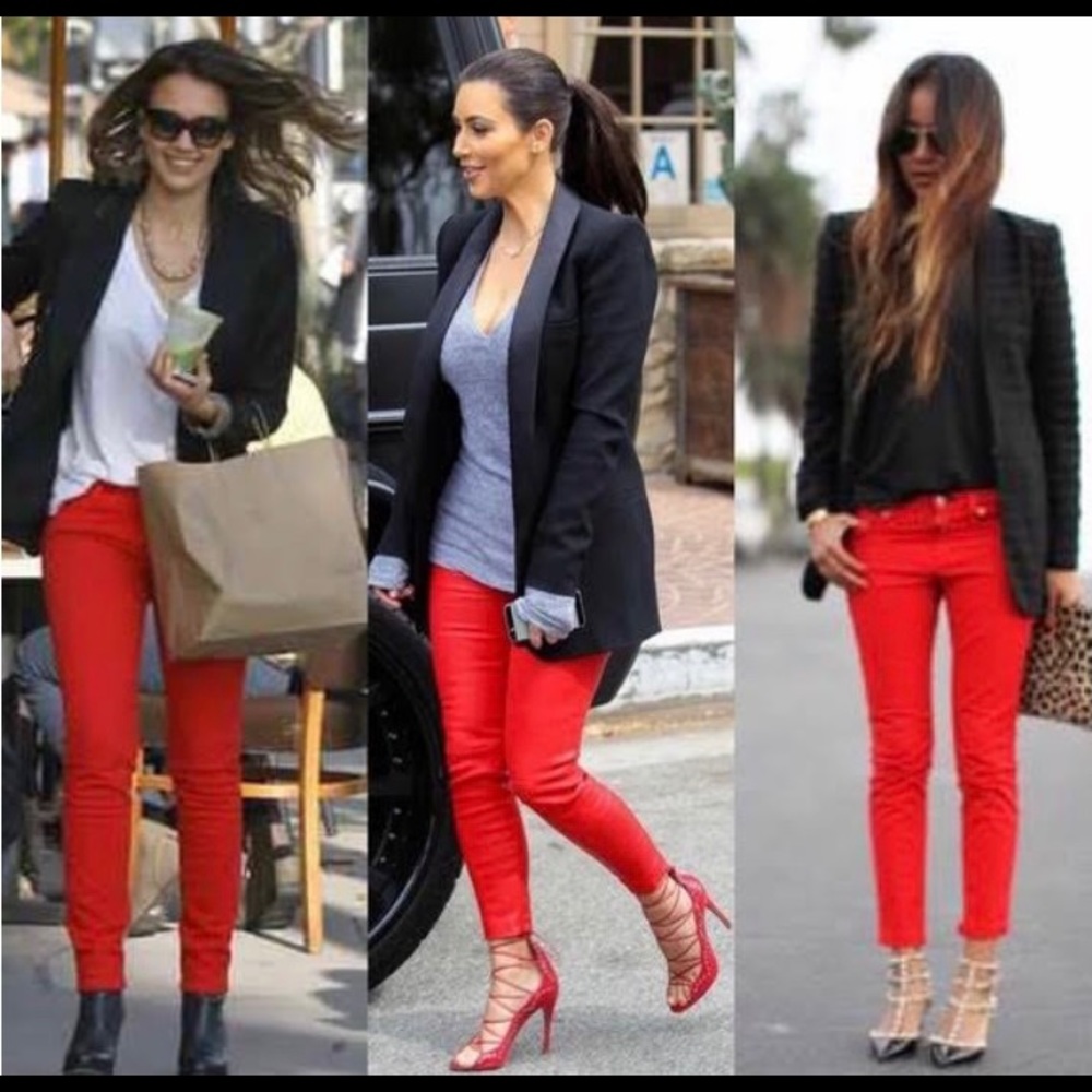 KUT From The Kloth Red Skinny Crop Jeans, Size 12